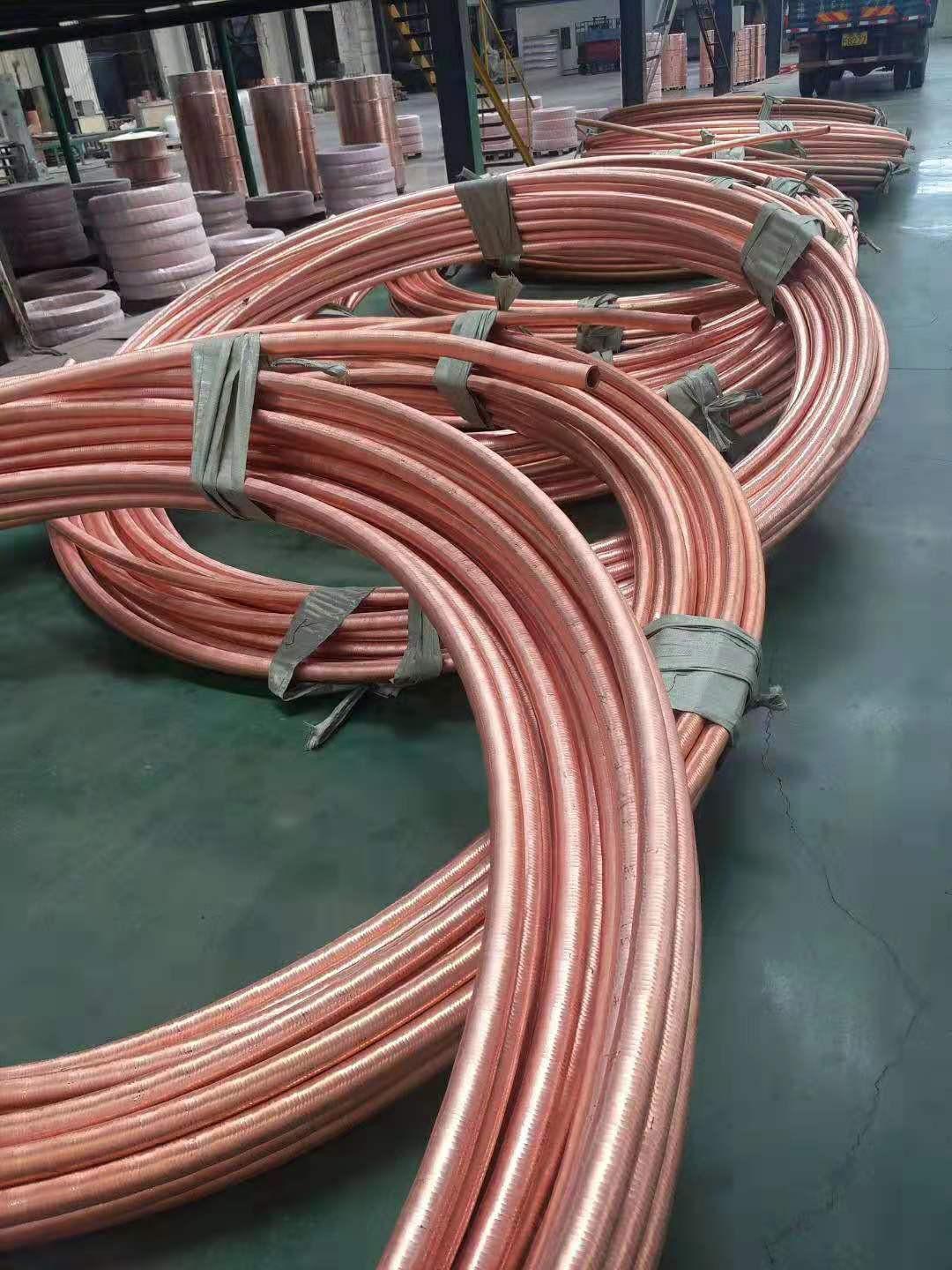 Copper tube manufacturing in factory